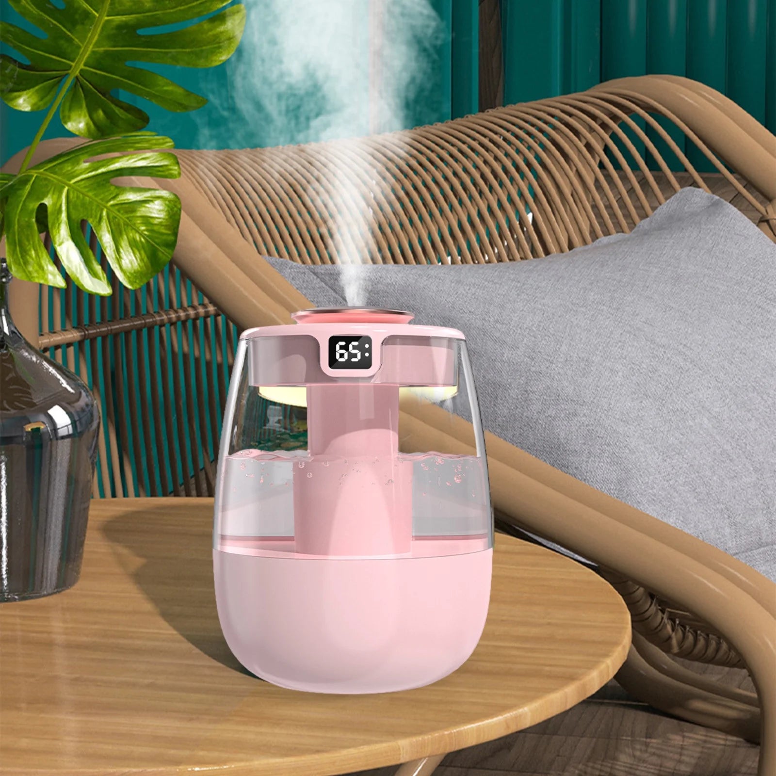 Humidifier on Clearance, USB Humidifier with Humidity Display, Quiet Cool Mist Humidifier for Bedroom and Office Plants, Easy to Clean