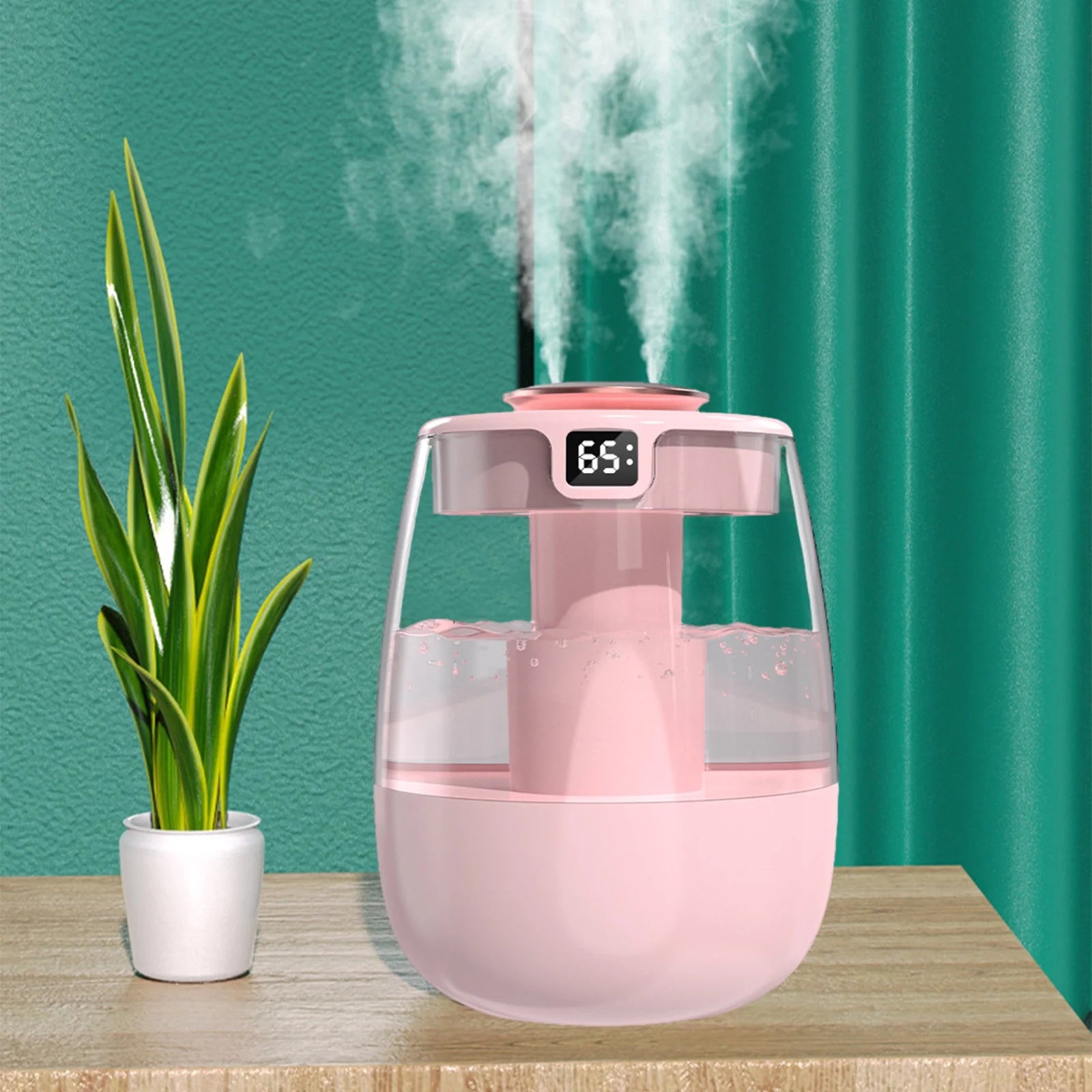Humidifier on Clearance, USB Humidifier with Humidity Display, Quiet Cool Mist Humidifier for Bedroom and Office Plants, Easy to Clean